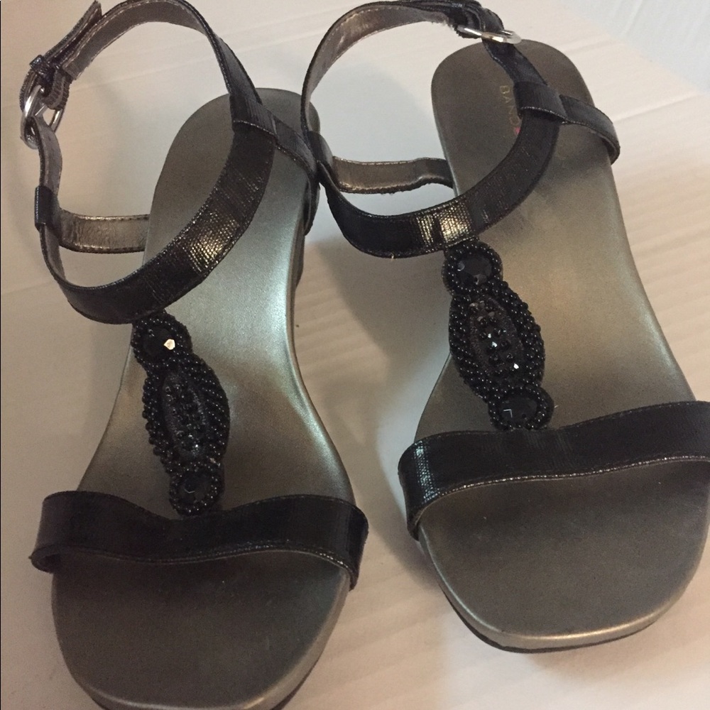 Bandolino Beaded Wedge Sandals